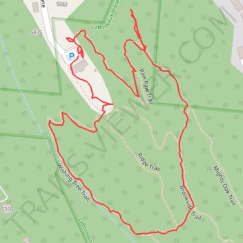 LaBoiteaux Woods trail, distance, elevation, map, profile, GPS track