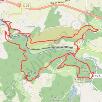 Trail de Guerlédan trail, distance, elevation, map, profile, GPS track