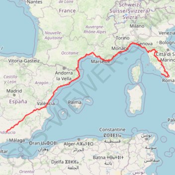 1 LUCENA - MONTPELLIER trail, distance, elevation, map, profile, GPS track
