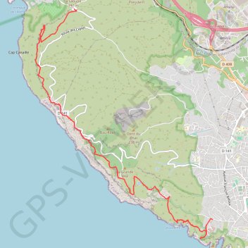De la Ciotat à Cassis par les crêtes trail, distance, elevation, map, profile, GPS track