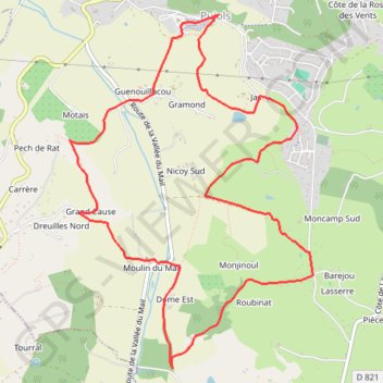 2010PujolsValleeduMail trail, distance, elevation, map, profile, GPS track
