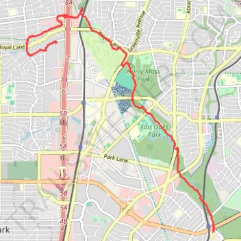 White Rock Creek Trail up to Northaven Trail trail, distance, elevation, map, profile, GPS track
