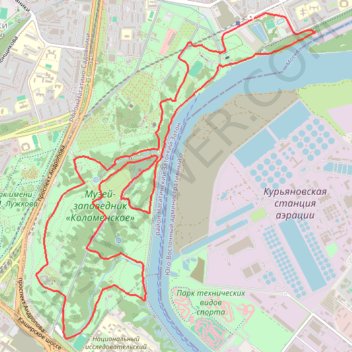 Осень в Коломенском trail, distance, elevation, map, profile, GPS track