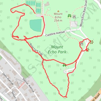 Mount Echo Park trails trail, distance, elevation, map, profile, GPS track