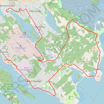 Portland Estates - Shearwater trail, distance, elevation, map, profile, GPS track