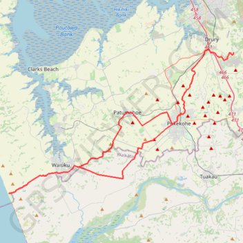 Karioitahi trail, distance, elevation, map, profile, GPS track