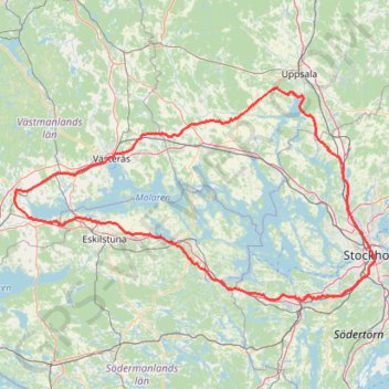 Lake-Mälaren trail, distance, elevation, map, profile, GPS track