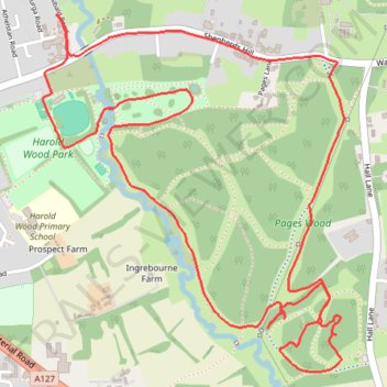 Pages Wood Walk trail, distance, elevation, map, profile, GPS track