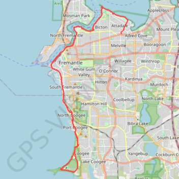 Attadale - Woodman Point trail, distance, elevation, map, profile, GPS track