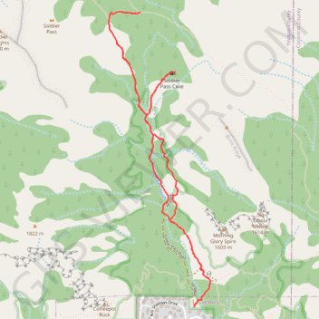 Soldier Pass Cave and Soldier Pass Trail Loop trail, distance, elevation, map, profile, GPS track