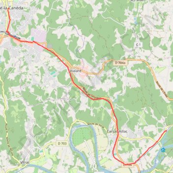 Voie Verte Périgord Quercy - De Aillac à Sarlat-la-Canéda trail, distance, elevation, map, profile, GPS track