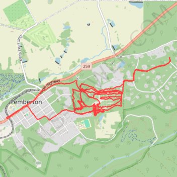 Pemberton Mountain Biking trail, distance, elevation, map, profile, GPS track